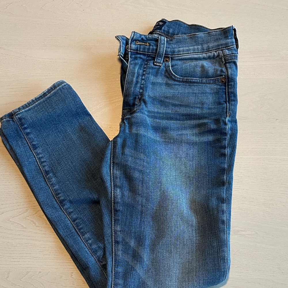 J. Crew Mid-Rise Skinny Blue Jeans